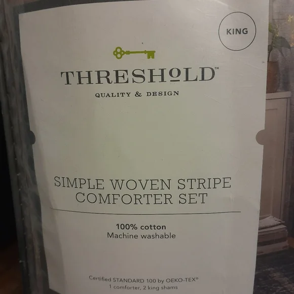 Brand new Threshold king 3pc comforter set 100% cotton - Picture 8 of 8